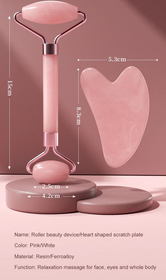 Facial Resin Roller - Gua Sha Set